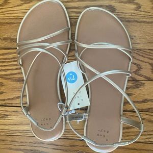 Gold target sandals